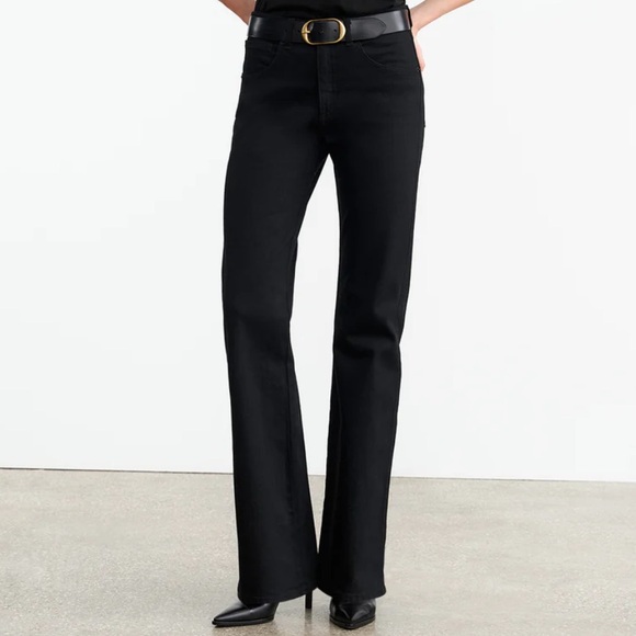 Nili Lotan Celia black mid rise flare leg jeans - Picture 1 of 8